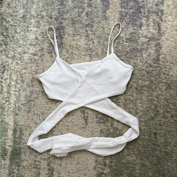 White Strappy Wrap Top from Shein - Picture 1 of 4